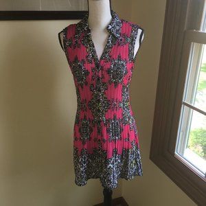 Alfani Pink/Black Paisley Sleeveless Top